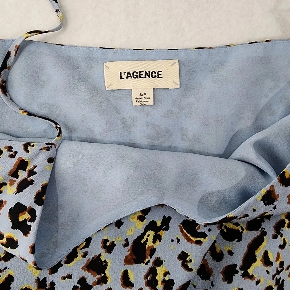L'agence Silk Vneck Animal Print Tank Top - Picture 3 of 7